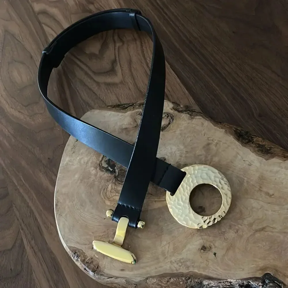 Chico's Black and Gold Women's Belt - S